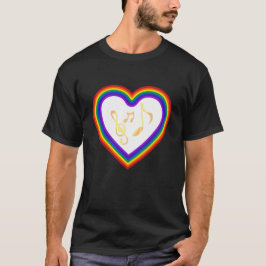 Musik noter i regnbågen t shirt