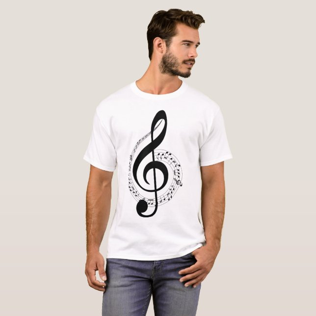 Musik noter Illustration T-Shirt (Hel framsida)
