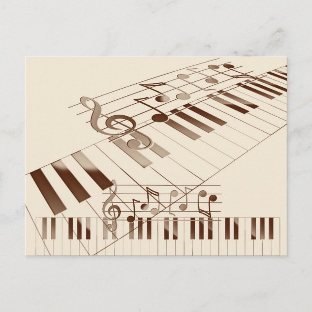 Musik noter illustration vykort (Framsida)