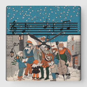 Musik noter jul Carolers Fyrkantig Klocka