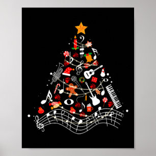 Musik noter Julgran Musical Teacher Music X Poster