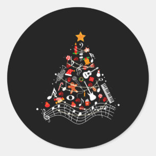 Musik noter Julgran Musical Teacher Music X Runt Klistermärke