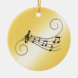 Musik noter julgransprydnad keramik