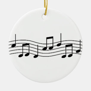 Musik noter julgransprydnad keramik