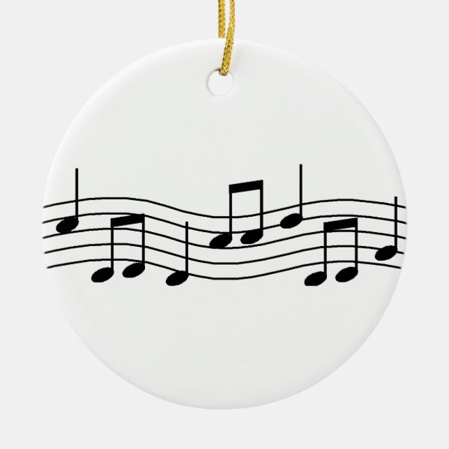 Musik noter julgransprydnad keramik (Framsidan)