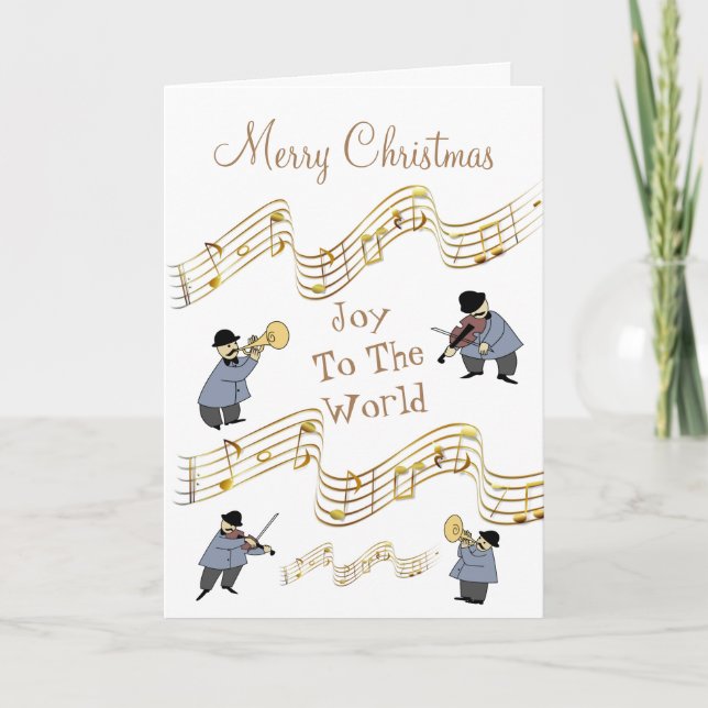 Musik noter julmusiker Joy till världen Kort (Framsida)