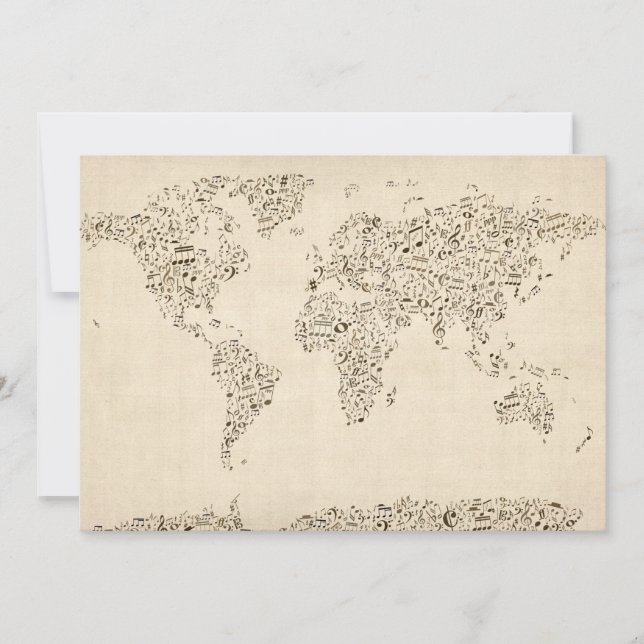 Musik noter Karta i världen (Framsida)
