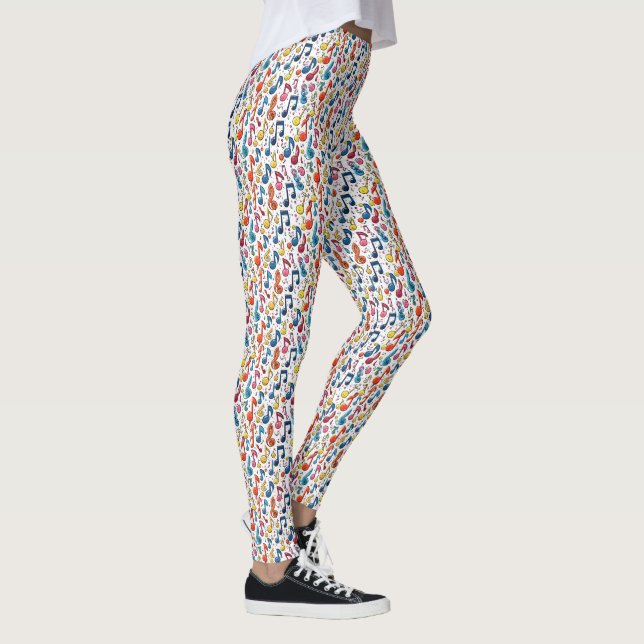 Musik noter Kawaii Art Design Leggings (Höger)