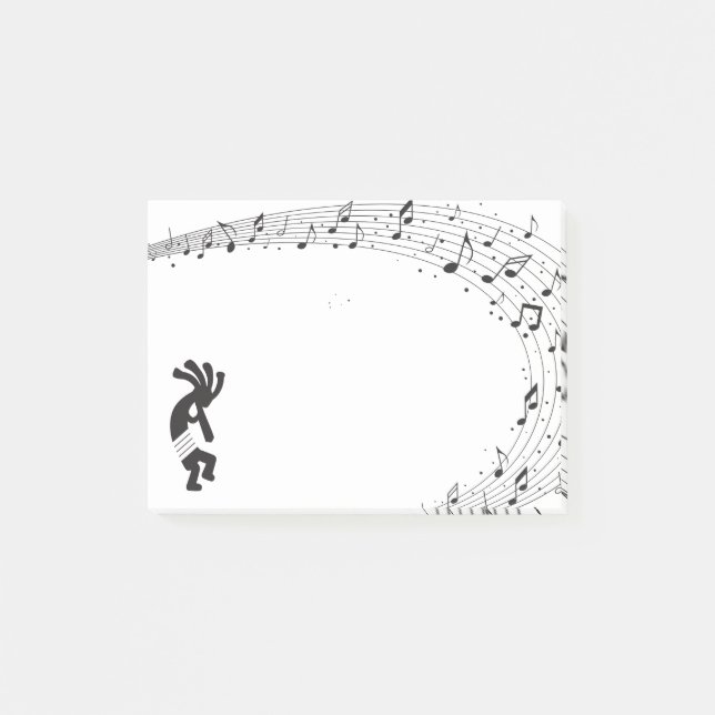 Musik noter Kokopelli  Post-it Block (Framsida)
