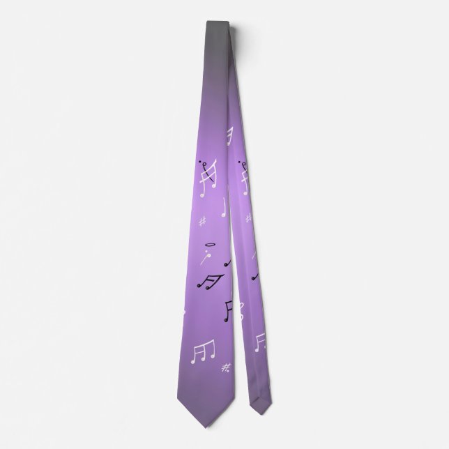 Musik noter Lila glow Neck Tie Slips (Framsida)