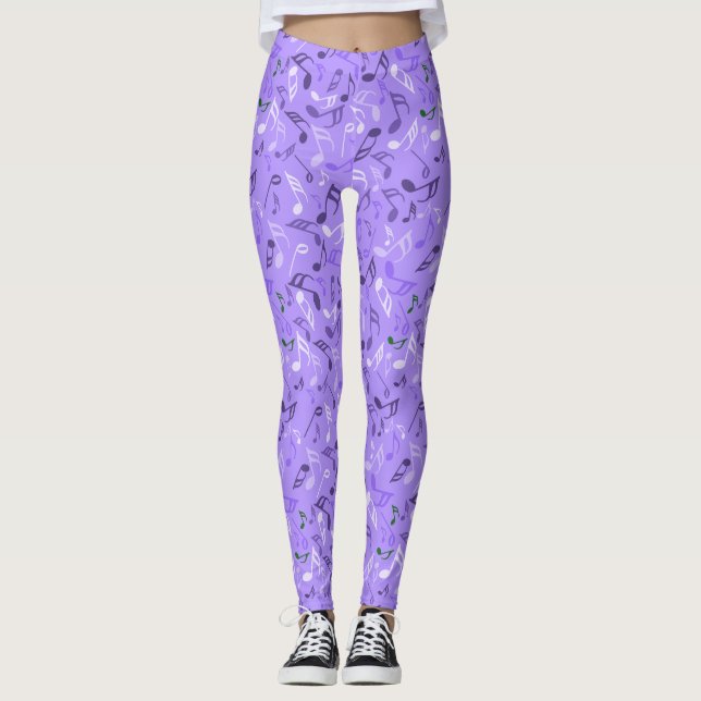 Musik noter Lila Leggings (Framsida)