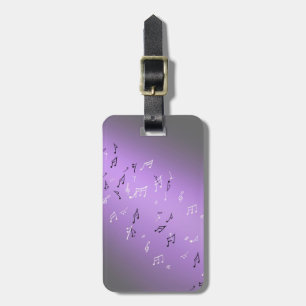 Musik noter lila Måne Luggage Tag Bagagebricka