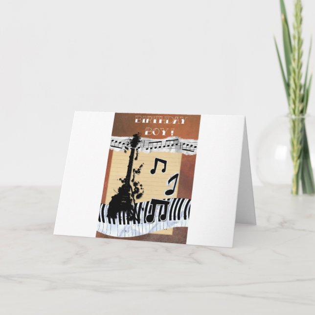 musik noter lycklig guitarddans kort (Framsida)