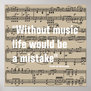 musik noter med citat poster