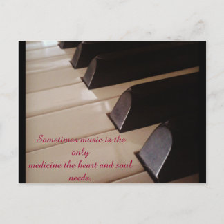 Musik noter med citationstecken på vykort