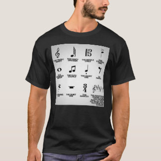 Musik noter med sina konstiga smeknamn t shirt