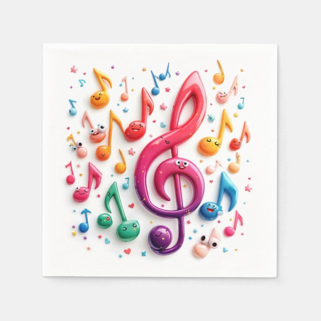Musik noter med yebollar pappersservett (Framsidan)