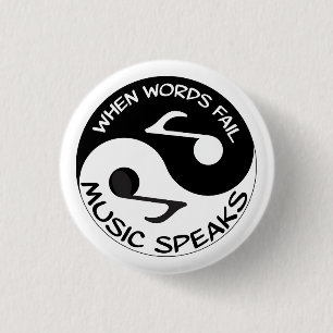 Musik noter med Yin Yang Symbol Knapp