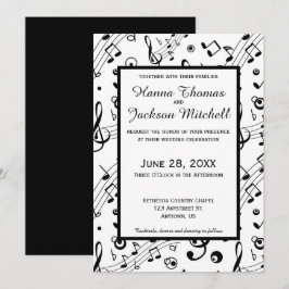 Musik noter Modern Black and White Musical Inbjudningar
