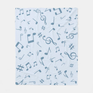 Musik noter mönster fleecefilt