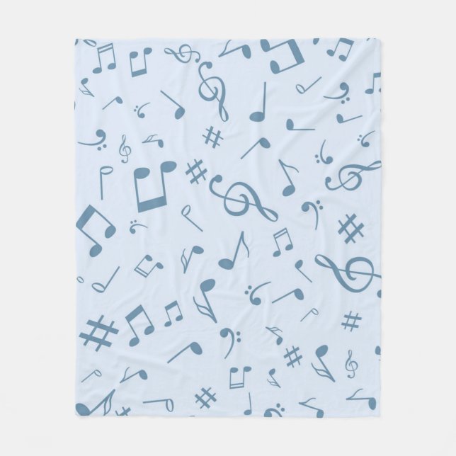 Musik noter mönster fleecefilt (Framsidan)