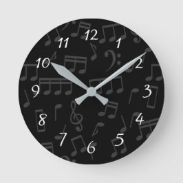 Musik noter Mönster illustration Rund Klocka