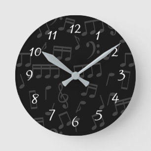 Musik noter Mönster illustration Rund Klocka