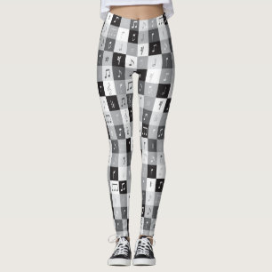 Musik noter mönster leggings