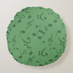 Musik noter mönster rund kudde
