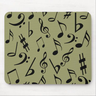 musik noter Mousepad - Blek Oliv grönt Musmatta