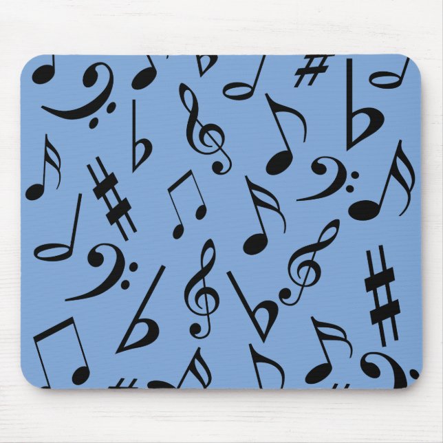 Musik noter Mousepad - Himlar Blue and Black Musmatta (Framsidan)