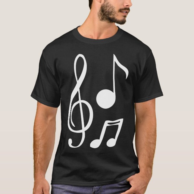 Musik noter Music Clef Guitar Piano Graphic Tee (Framsida)