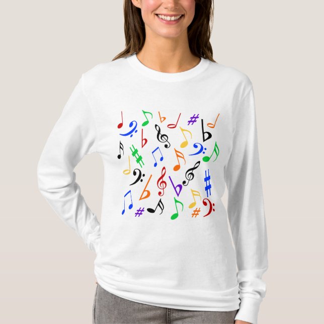 musik noter Music Shirt Tee Shirt (Framsida)