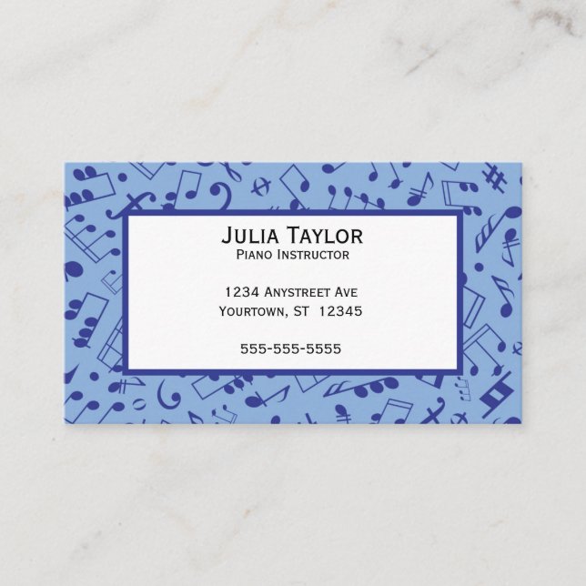 Musik noter Music Teacher Composer Visitkort (Framsida)