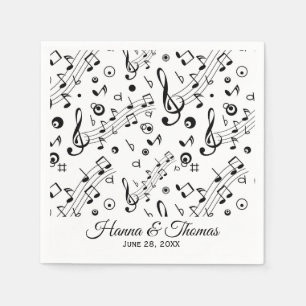 Musik noter Musical Bröllop Napkins Pappersservett
