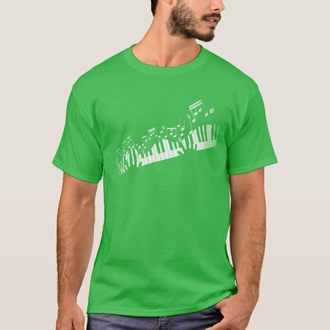 Musik noter Musical Instrument Pianist Idea Piano T Shirt (Framsida)
