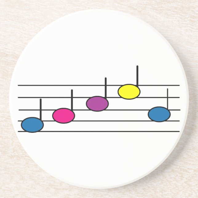 Musik noter Musical Rosa Blue Lila Gult Black Underlägg (Framsidan)