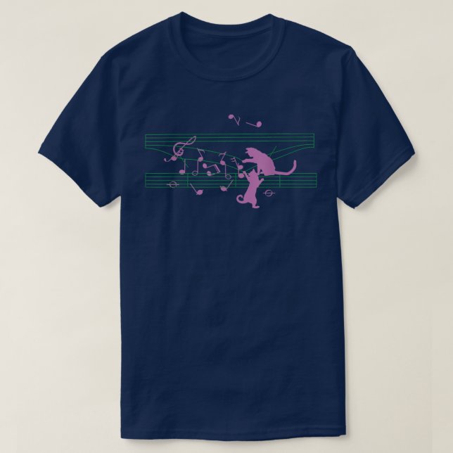 Musik noter Musician Composer Musical Cat Kattunge T Shirt (Design framsida)