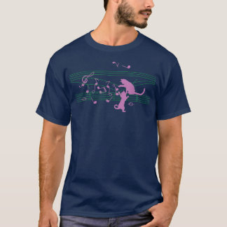 Musik noter Musician Composer Musical Cat Kattunge T Shirt