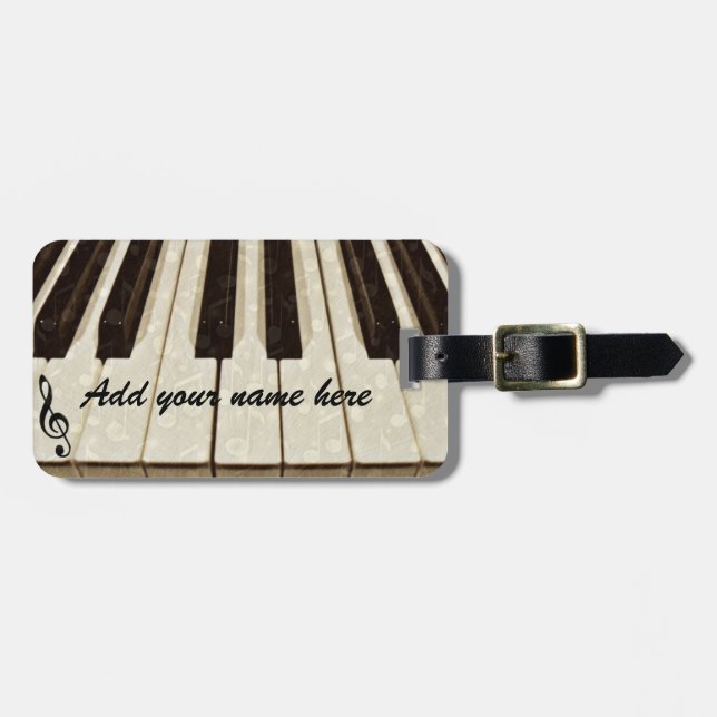 Musik noter & nycklar_Bagagetag Bagagebricka (Horisontell Framsida)