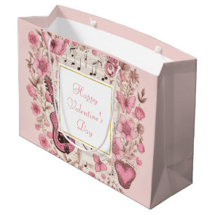 Musik noter och blommor Eleganten Alla hjärtans da