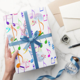 Musik noter och bubblor presentpapper