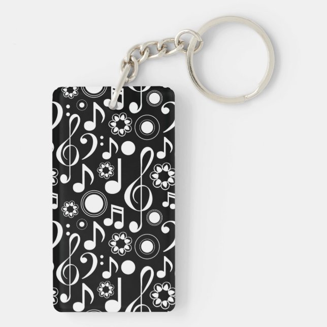 Musik noter och Clefs White & Black Musician Gift (Baksidan)