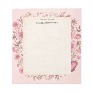 Musik noter och Flowers Retro Stil Anteckningsblock
