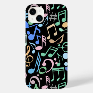 Musik noter och Mönster pastel Black BG