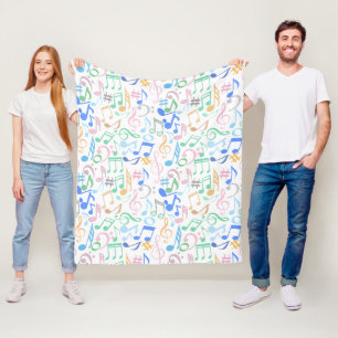 Musik noter och Mönster pastel.w. Fleecefilt