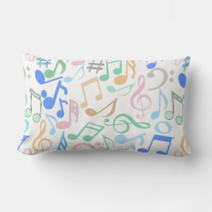 Musik noter och Mönster pastel.w. Lumbarkudde