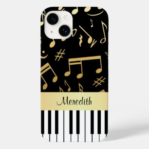 Musik noter och Piano Nycklar Black och Guld