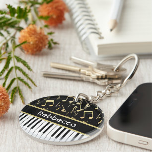 Musik noter och Piano Nycklar Black och Guld