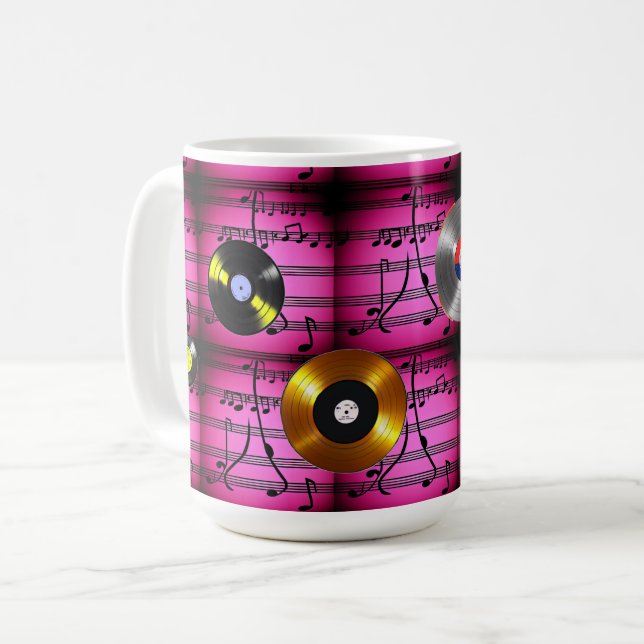 Musik noter och register kaffemugg (Framsida vänster)
